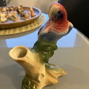 Vintage Royal Copley Ceramic Parrot Figural Bud Vase